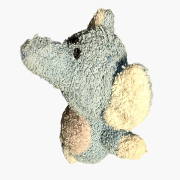 Plush Baby Elephant Toy Vintage Blue Pink Terrycloth Lovey - Picture 3 of 6
